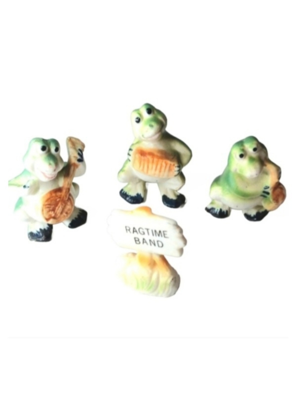 Vintage Genuine Bone China Frog Ragtime Band Set Figurines | EUC